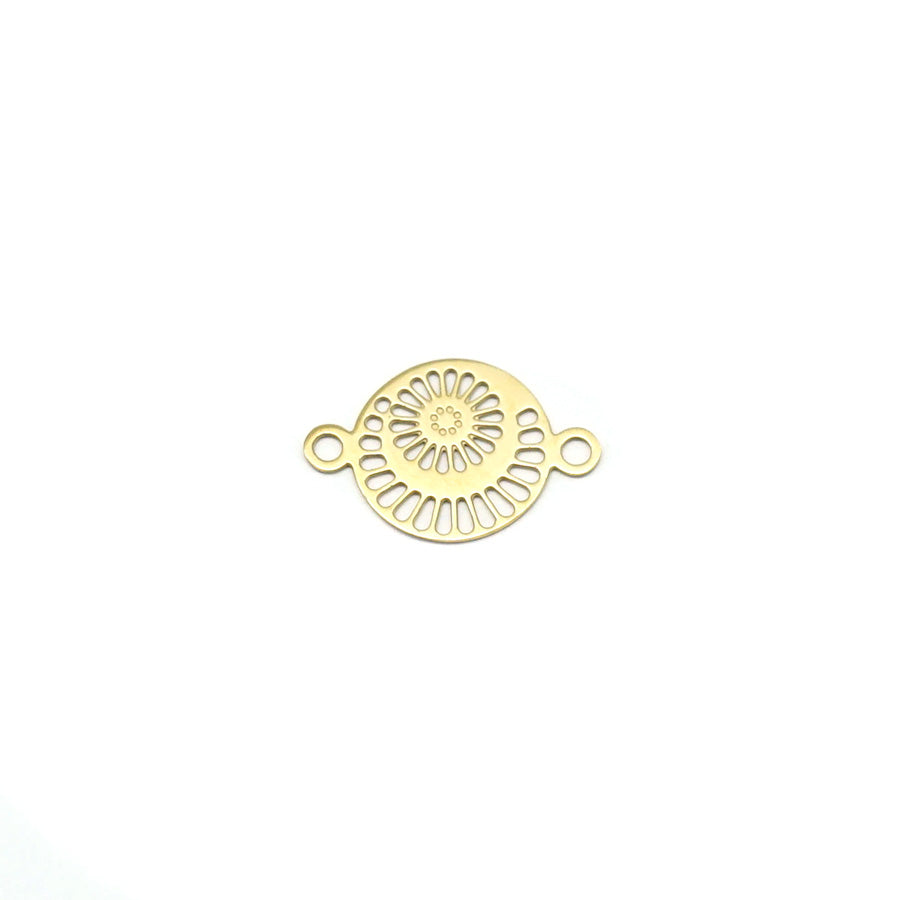 11mm 14K Gold Plated Stainless Steel Coil Design Connector - Goody Beads