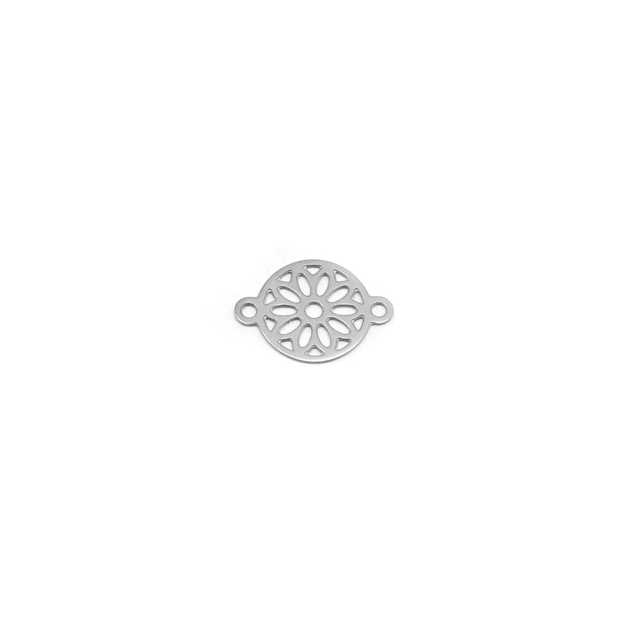 9mm Stainless Steel Floral Design Connector - Goody Beads