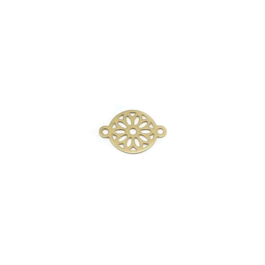 9mm 14K Gold Plated Stainless Steel Floral Design Connector - Goody Beads