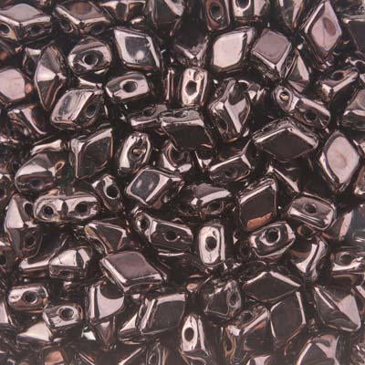 4x6mm Dark Bronze DiamonDuo MINI 2-Hole Czech Glass Beads