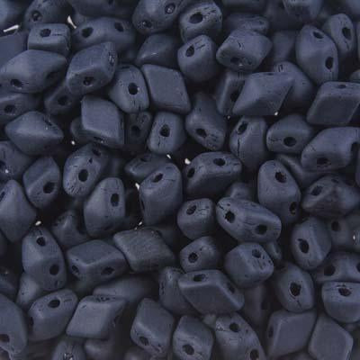 4x6mm Jet Matte DiamonDuo MINI 2-Hole Czech Glass Beads - Goody Beads