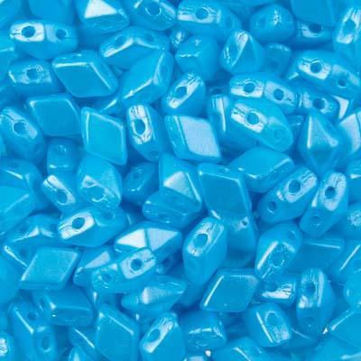 4x6mm Pastel Aqua DiamonDuo MINI 2-Hole Czech Glass Beads