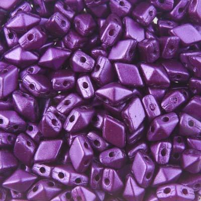 4x6mm Pastel Bordeaux DiamonDuo MINI 2-Hole Czech Glass Beads