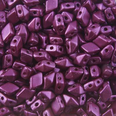 4x6mm Pastel Burgundy DiamonDuo MINI 2-Hole Czech Glass Beads