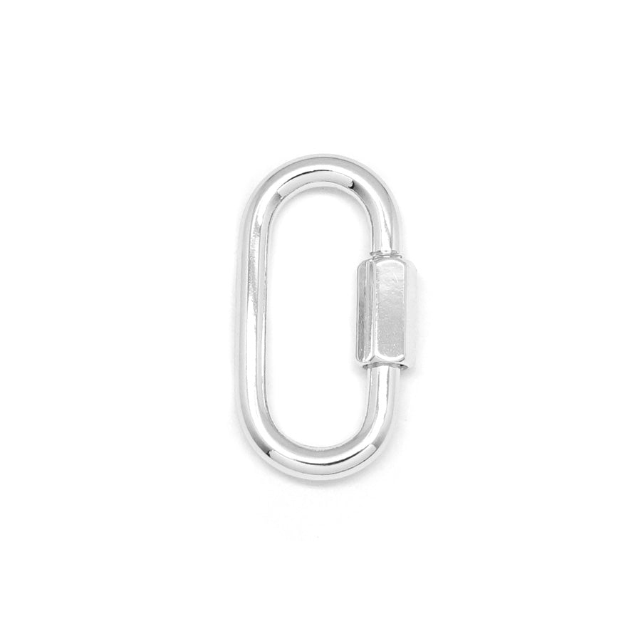 30mm Silver Plated Jewelry Carabiner with Lock Clasp or Pendant - Goody Beads
