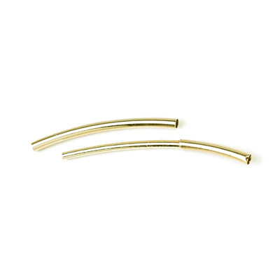Gold Plated Tube Clasp for 2mm Round Leather & Chain - Goody Beads