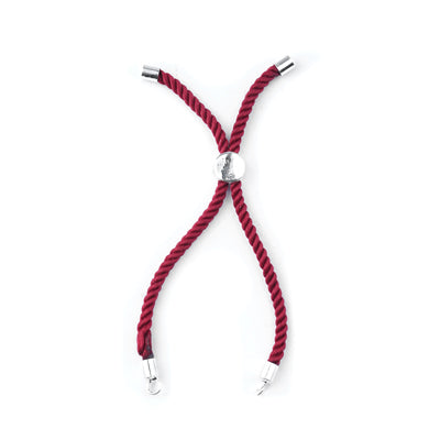 Wine Red Twisted Satin Adjustable Bracelet Sliding Clasp - Goody Beads
