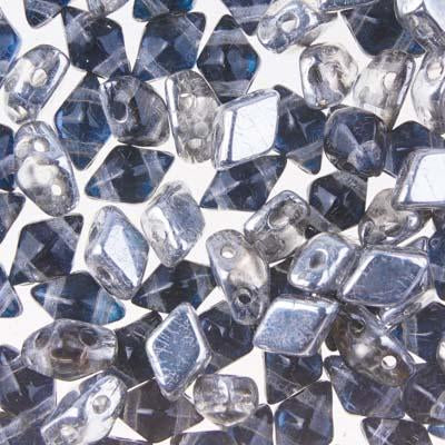 4x6mm Prismatic Stormy Seas DiamonDuo MINI 2-Hole Czech Glass Beads