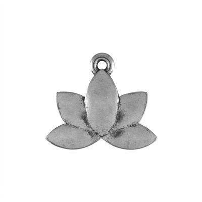 16mm Antique Pewter Lotus Meditator Charm - Goody Beads