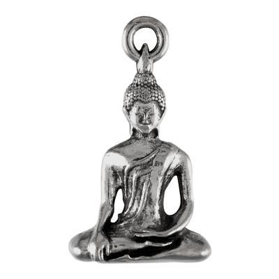 26mm Antique Pewter Buddha Charm - Goody Beads