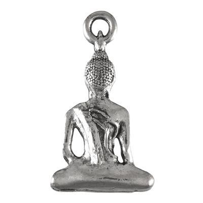 26mm Antique Pewter Buddha Charm - Goody Beads