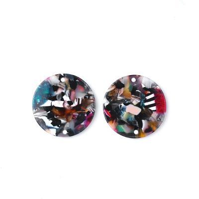 20mm Multi Color Acetate Two Hole Coin Connector - Goody Beads