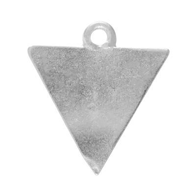 21mm Brushed Silver Triangle Drop Charm - Goody Beads