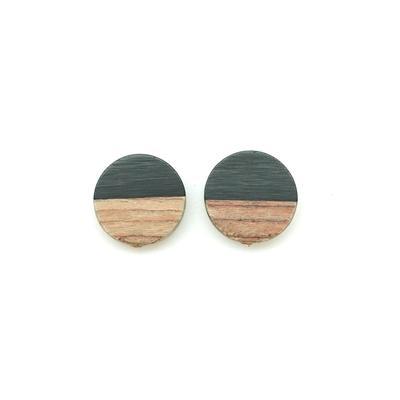 15mm Wood & Black Resin Disc Bead - 2 Pack - Goody Beads