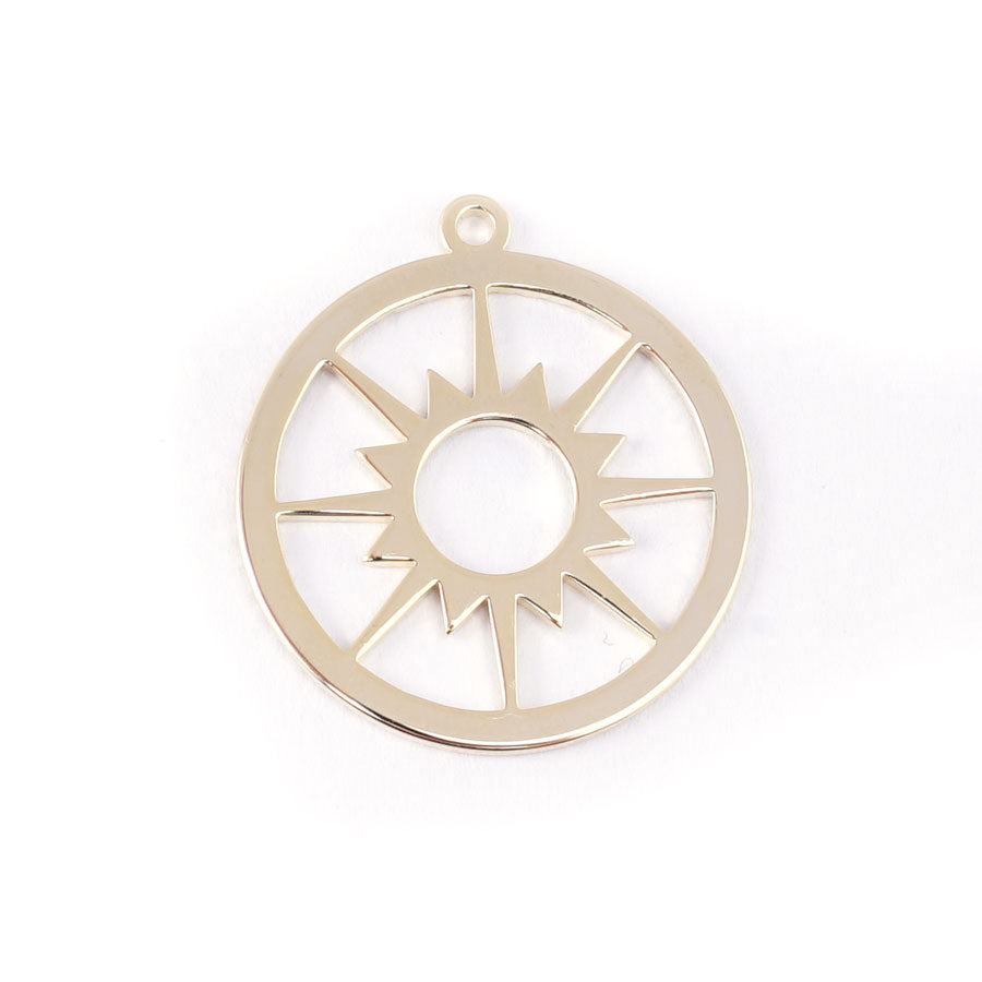 29mm Gold Plated Sun Dial Charm/Pendant - Goody Beads