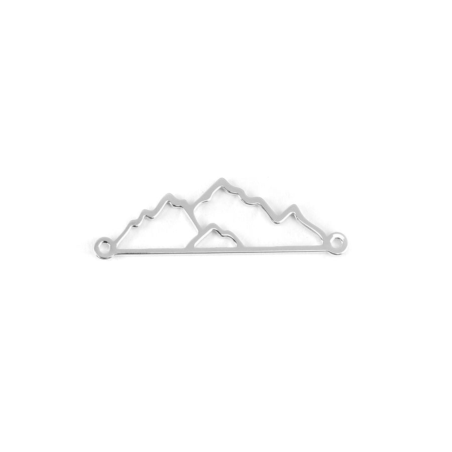 34mm Rhodium Plated Scenic Mountain Connector - Goody Beads