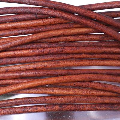 1mm Natural Light Brown Round Leather Cord - 2 Meters - Goody Beads