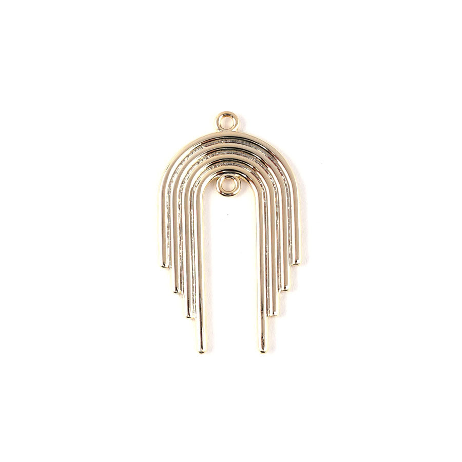 30mm Gold Plated Multi Layer Arched Charm/Pendant - Goody Beads