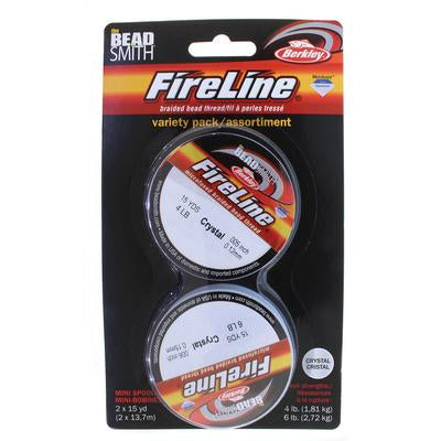 Crystal Fireline Thread 2 Pack of 15 Yard Spools - 4lb and 6lb - Goody Beads