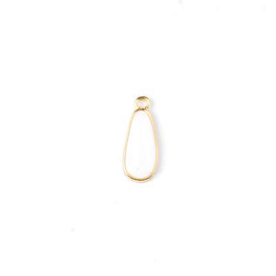 15mm White Enamel Gold Plated Drop Charm - Goody Beads