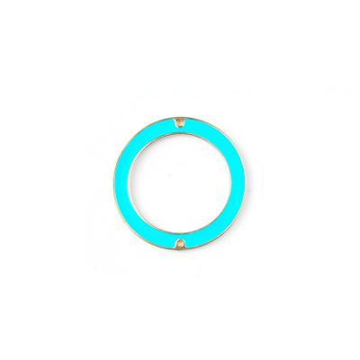 39mm Turqouise Enamel Gold Plated Ring Connector Pendant - Goody Beads