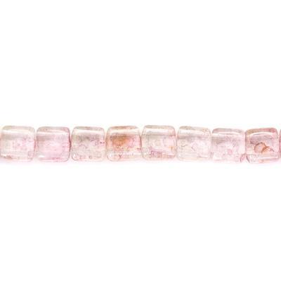 6mm Luster Transparent Topaz Pink Two Hole Tile Czech Glass Beads by CzechMates - Goody Beads