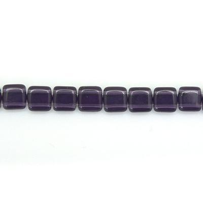 6mm Tanzanite Two Hole Tile Czech Glass Beads by CzechMates - Goody Beads