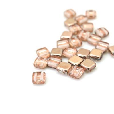 6mm Apollo Gold Two Hole Tile Czech Glass Beads by CzechMates - Goody Beads