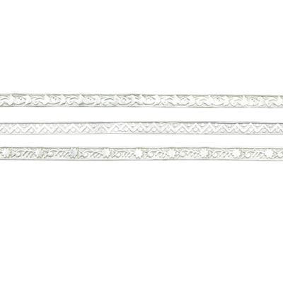 Artistic Wire Tarnish Resistant Silver Plated Vine Dot & Flower Flat Pattern Wire - Goody Beads