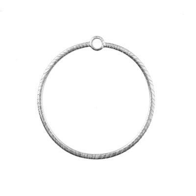 43mm Antique Silver Etched Round Hoop - Goody Beads