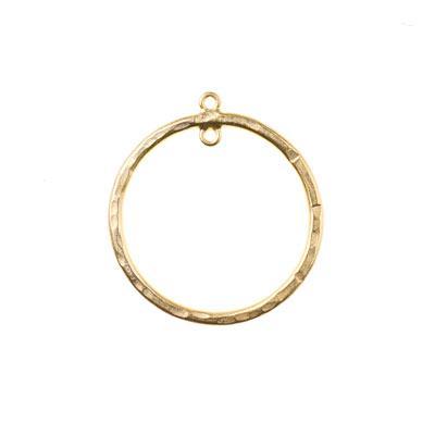 36mm Satin Gold Textured Round Hoop - Goody Beads