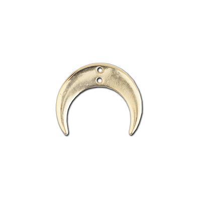 22.4mm Gold Hanging Crescent Connector Charm - Goody Beads