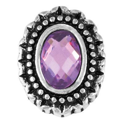 Tempest Purple Stone Oval Slider Charm - Goody Beads