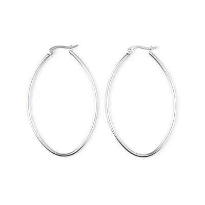 58x39mm Stainless Steel Oval Hoop Earrings - Goody Beads