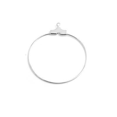 30mm Silver Plated Brass Hoop Frame - Goody Beads