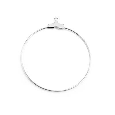 40mm Silver Plated Brass Hoop Frame - Goody Beads