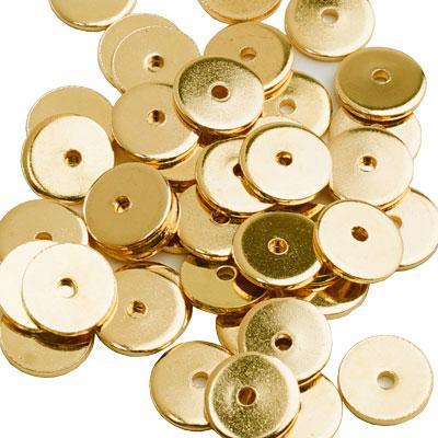 8mm Gold-Finished Steel Heishi Beads