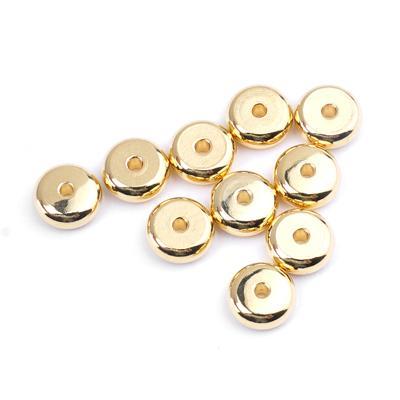 6mm Gold Plated Brass Heishi Beads - Goody Beads