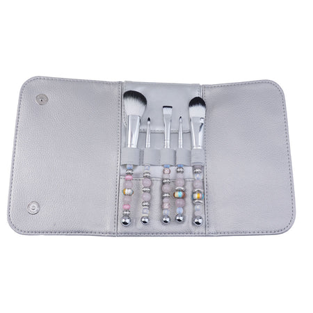 Make-Up Brush 5 Piece Set with Silver Case - Goody Beads