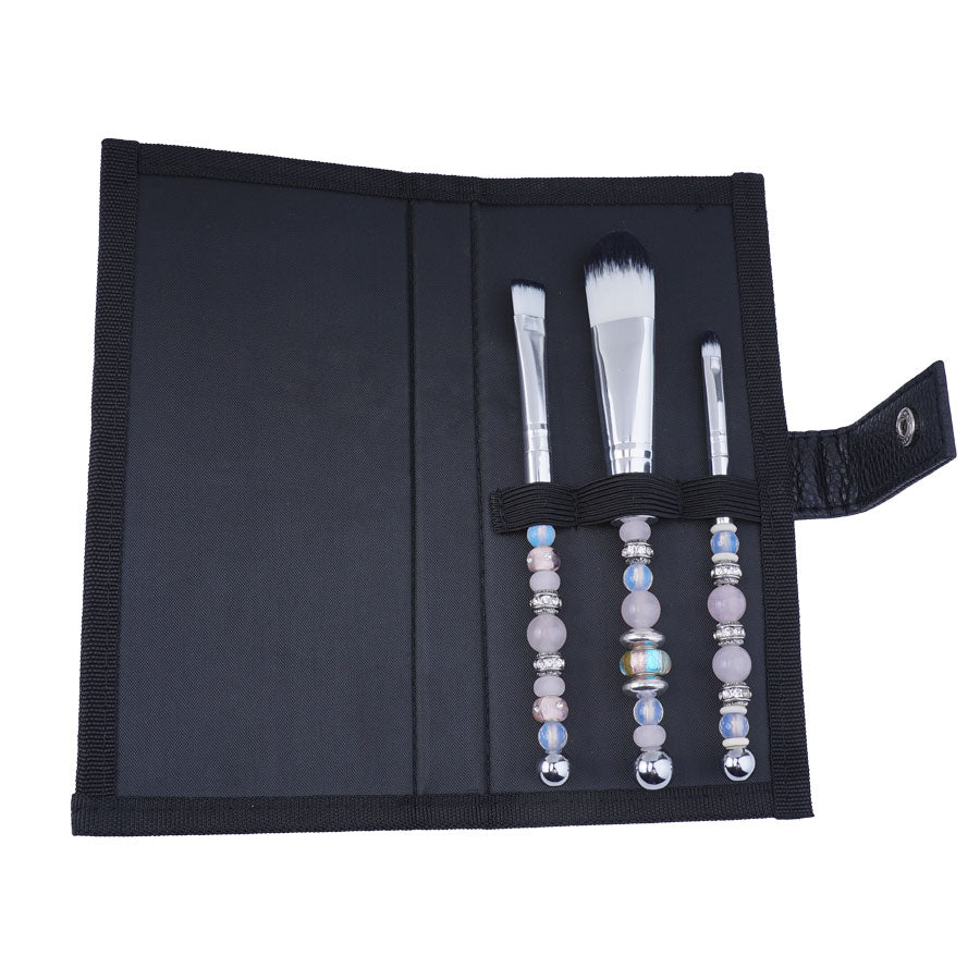 Make-Up Brush 3 Piece Set with Black Case - Goody Beads