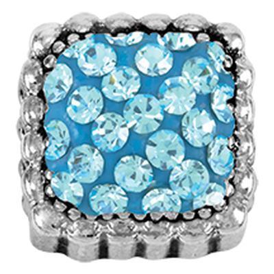 Aquamarine Stones Lavish Square Slider Charm - Goody Beads