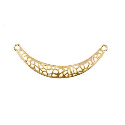 52mm Satin Gold Cut Out Textured U Shaped Connector - Goody Beads