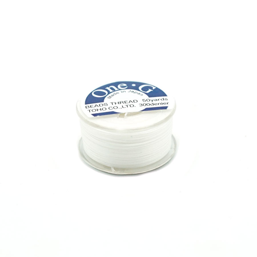 White TOHO One-G Nylon Thread - 50 Yard Spool - Goody Beads