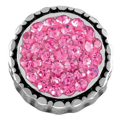 Rose Round Pave Cluster Slider Charm - Goody Beads