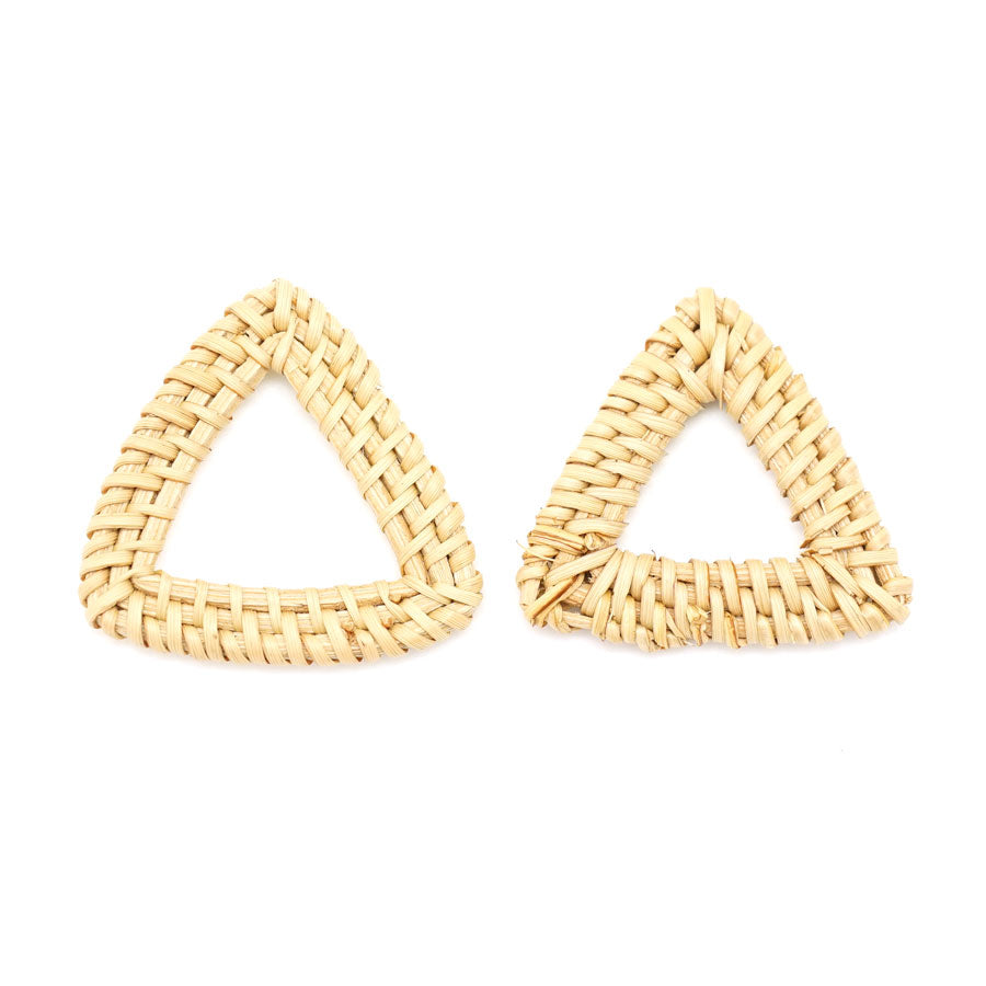 Handmade Woven Rattan Straw Triangle Pendant/Connector - Goody Beads