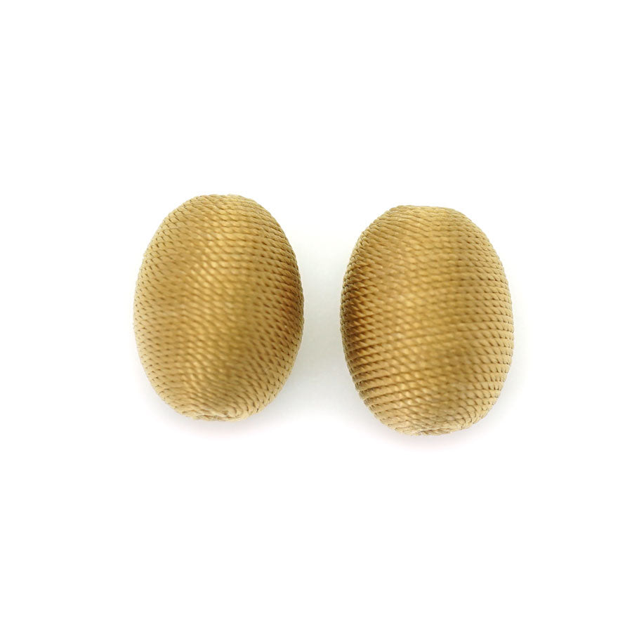15x20mm Golden Tan Thread Wrapped Oval Bead - Goody Beads