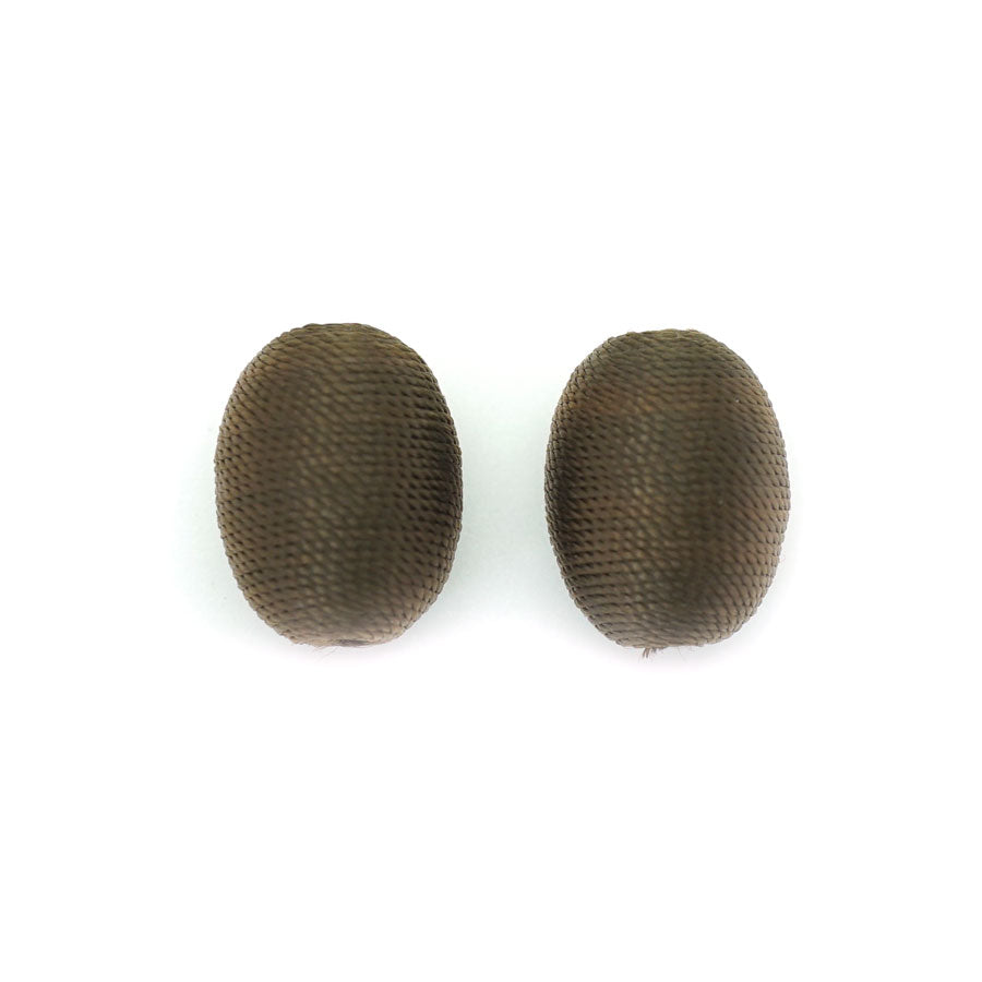 15x20mm Brown Thread Wrapped Oval Bead - Goody Beads