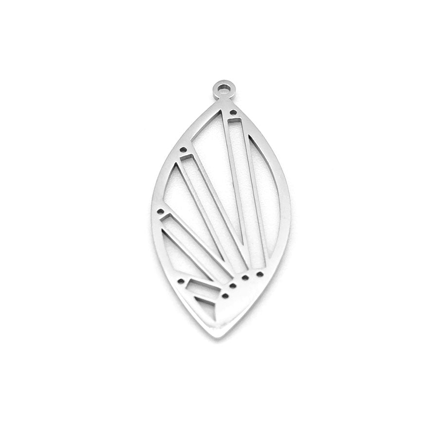 40mm Silver-Plated Stainless Steel Beadable Oval Pendant - Goody Beads