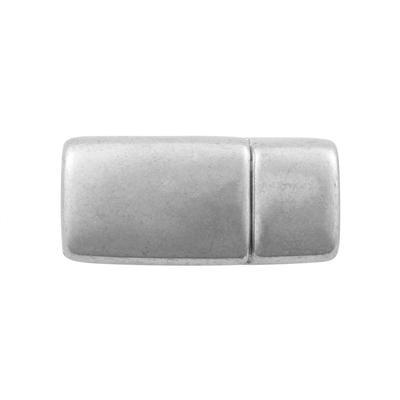 5mm Antique Silver Rounded Magnetic Clasp for Flat Leather - Goody Beads