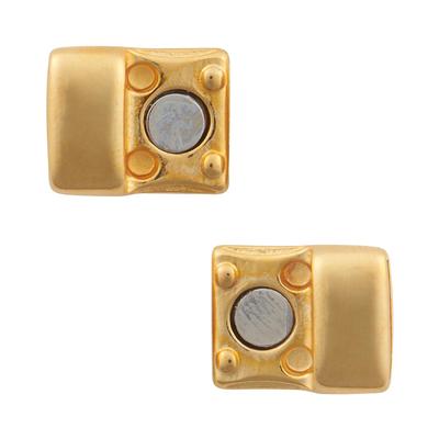 10mm Gold Rounded Magnetic Clasp for Flat Leather